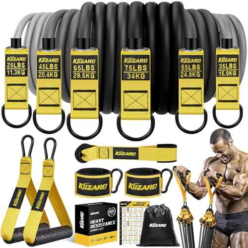 Widerstandsbänder für das Training, 136 kg 163,3 kg, schwere Übungsbänder mit Griffen, Trainingsbänder für Männer, Gewichtsbänder-Set für Muskeltraining, Kraft, schlank, Yoga, Heim-Fitnessgeräte