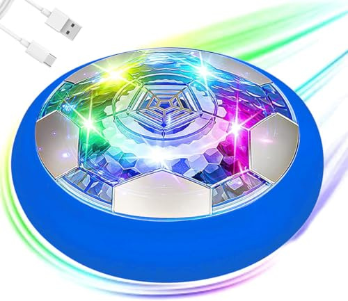 JRD&BS WINL Juguetes de fútbol LED para niños de 4 a 8 años, regalos de cumpleaños para niñas y niños, juguetes de entrenamiento, juguetes flotantes, pelota de fútbol (azul estrella)