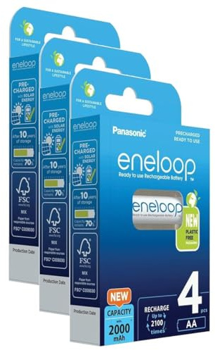 Eneloop - Lote de 3 pilas recargables (Ni-MH, 2000 mAh)