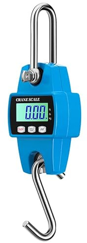 Voltix Portatile Bilancia Digitale da Appendere per Impieghi Gravosi, 300kg 600 lb Mini Bilancia a Sospensione con Display LCD e Batterie Incluse (Blu)