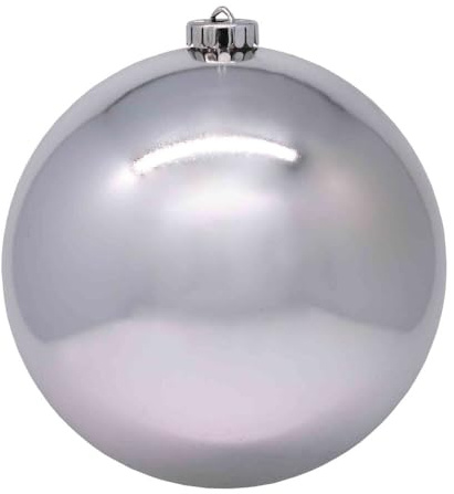 VEPATIM Weihnachtskugeln Christbaumkugeln XXL aus Kunststoff silber Ø25cm