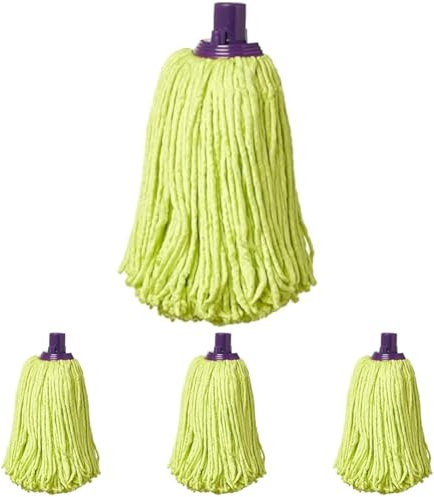 Mery | Fregona Microfibras 100% | Fregona Superabsorbente | Sin Rastro | Color Lima y Morado, 22 cm (Paquete de 4)