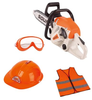 MotiveTech Motosega Giocattolo Elettrica per Bambini Set Completo con Occhiali E Abbigliamento Gioco di Ruolo Strumento da Giardino Adatto per Regalo E Gioco al, Style B