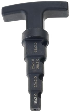 Herramienta de biselado interno, escariador de calibración multicapa 4 en 1, rotación de trinquete para herramienta de desbarbado de tuberías de 16-32 mm, dispositivo de biselado profesional de
