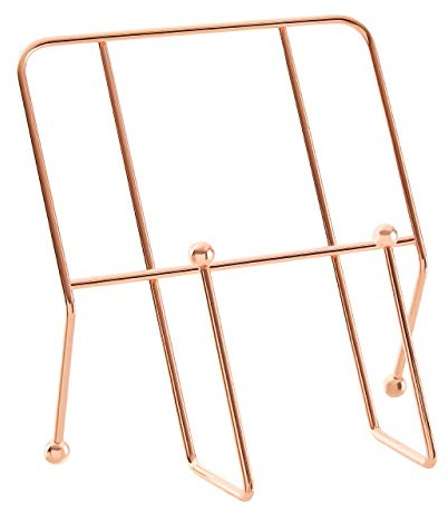 Premier Housewares Elegant Design Cookbook Stand With Copper Finish | Copper Finish Recipe Book Stand For Kitchen | Durable Book Stand For Cookbooks | Iron Constructed Stand