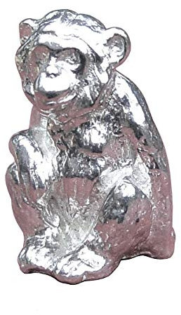 Affenfigur, Schimpansenfigur, Tierfigur AFFE, Handgegossen von William Sturt, aus Deutsche Zinn (Pewter)