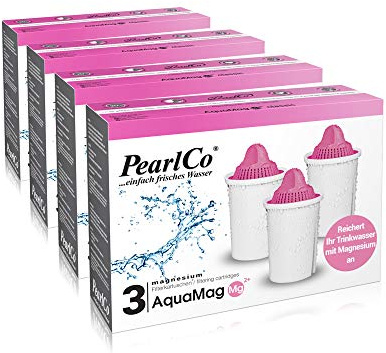 PearlCo - AquaMag classic Pack 12 Filterkartuschen mit Magnesium - passt in Brita Classic