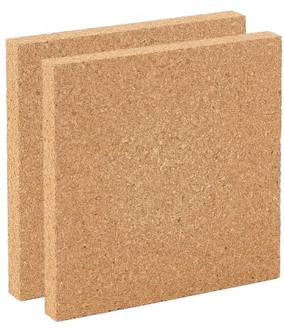 OLYCRAFT 2Pcs Wood Corkboard 15x15cm Square Cork Board Non Adhesive Cork Bulletin Board 1.5cm Thick Decorative Hanging Pin Board for Wall Decoration Party and DIY Crafts Supplies
