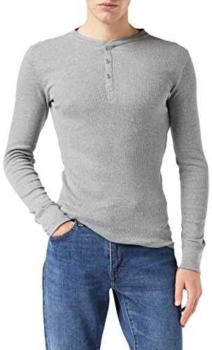 Levi's herr henley shirt henley shirt, GRÅ, M