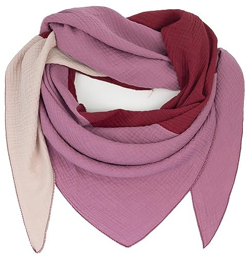 Glamexx24 Damen XXL Schal Dreieckschal Dreieckstuch Halstuch musselin Schal Poncho viele Farbkombinationen aus Baumwolle made in italy