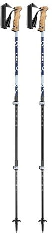 LEKI Spirit Lite Aluminum Adjustable Lightweight Walking Poles for Trekking & Hiking - Navyblue-Darkseagreen-Lightblue - 100-135 cm