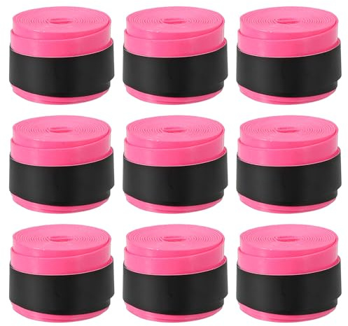 PATIKIL Nastro per Impugnatura Racchetta da Tennis 43.3, pz9 Overgrip Elastiche Antiscivolo Cuscino per Racchetta da Badminton e Canna da Pesca, Rosa