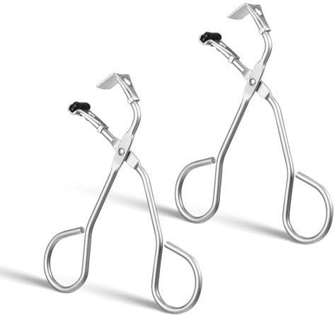 JIEYAO 2 mini piegaciglia per estremità, piegaciglia in silicone con cuscinetti di ricarica, mini piegaciglia, strumento per il trucco delle ciglia per un look drammatico