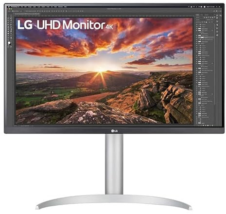 LG, 27 Zoll, Ultra HD 4K Monitor, 68.4cm, 16:9, Super Resolution, 3840 x 2160, 60Hz, 5ms, HDR10, AMD FreeSync, DCI-P3 95%, DisplayHDR 400, 27UP850K-W.AEU - Weiß & Schwarz