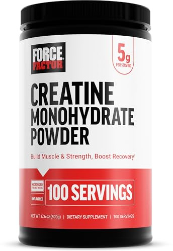 Creatine Monohydrate Powder, Unflavored, 17.6 oz (500 g), Force Factor