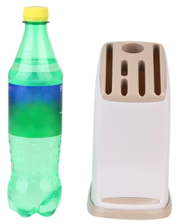 EXQUIMEUBLE Supporto da Cucina in PP Alimentare Organizer Multifunzione con Scomparti e Base Antiscivolo Scivolo Rapido per Scolatura Portautensili da Cucina per Uso Colore Caffè