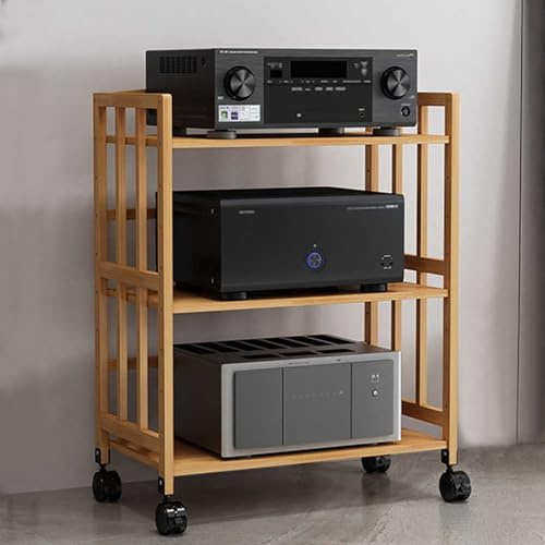 HiFi-ställ, justerbart stativ för vinylskivspelare, ljudförvaringshylla för vardagsrum, sovrum, spelrum, 50 cm/19,7 tum, snygg design, perfekt för skivspelare