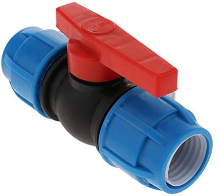 Kuntesetty Válvula de Bola para Tubería de Riego con Fácil Operación Encendido/Apagado Válvula Recta de Plástico Compatible con Conexiones Accesorios Pex, Núcleo de plástico de 32 mm