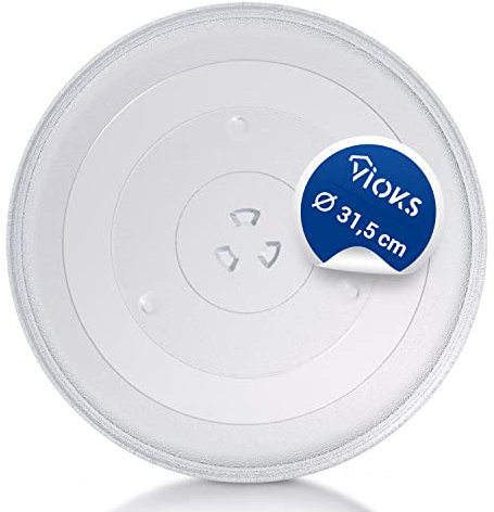 VIOKS Drehteller für Mikrowelle 31,5 cm Mikrowellen Teller 315 mm/Glasteller für Mikrowelle Mikrowellen Glasteller/Drehteller Mikrowelle/Mikrowelle Glasplatte Teller für Mikrowelle Panasonic