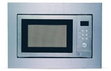 Cookology BIM25LWO Integrated Microwave and Grill in Silver - Compact 25 Litre Capacity - 900W - Built-in Microwave 60cm - 10 Auto Cooking Presets - Child Lock