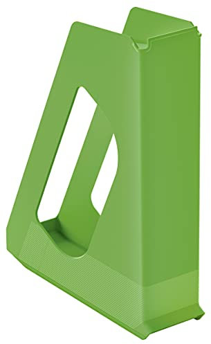 Esselte A4 Magazine File, Desktop Storage Organiser for Catalogues, Brochures, Papers and Folders, Strong Plastic File, VIVIDA Range, Green, 628219