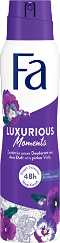 Fa Deospray Luxurious Moments (150 ml), Mit Luxuriösem Duft Der Pinken Viola, Ohne Aluminium Für Bis Zu 48 h Schutz, Hinterlässt Keine Rückstände Auf Der Kleidung