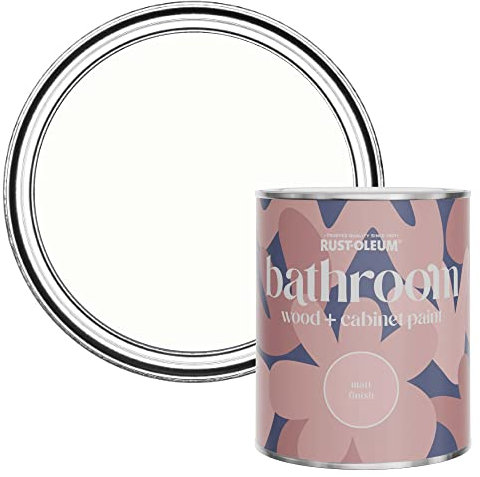 Rust-Oleum White Moisture Resistant Bathroom Wood and Cabinet Paint in Matt Finish - CHALK WHITE 750ML