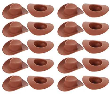 TOYANDONA 40 Stück Mini- - Hut Niedlicher Western- Cowgirl- Hut Miniatur- Braunhüte Puppenhut Vorgeben Spielzeug Puppenhaus- Dekoration DIY- Handwerkspuppe Anziehzubeh?r
