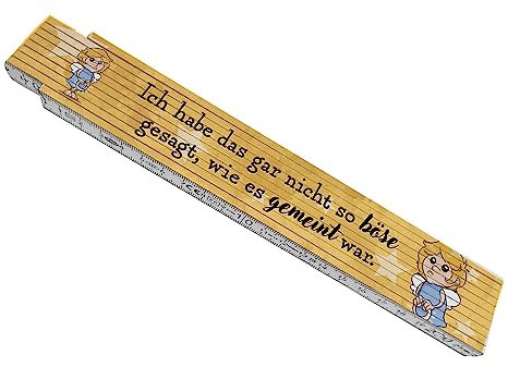 Engel Meterstab aus Holz mit Spruch - Nicht so böse gesagt, wie gemeint für Männer Handwerker Engel Zollstock frech Meßlatte praktisch neckisch