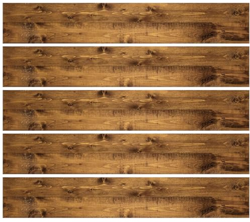 Veemoon 5pcs Slip Floor Sticker Self-adhesive Wood Grain Floor Tile Sticker for Home Kitchen Bathroom Removable