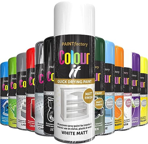 AlezyB 1x White Matt All Purpose Spray Paint 400ml Professional Quality and Fantastic Finish, Interior, Exterior, Household Multipurpose Spray for Metal | Plastic | Wood | Glass