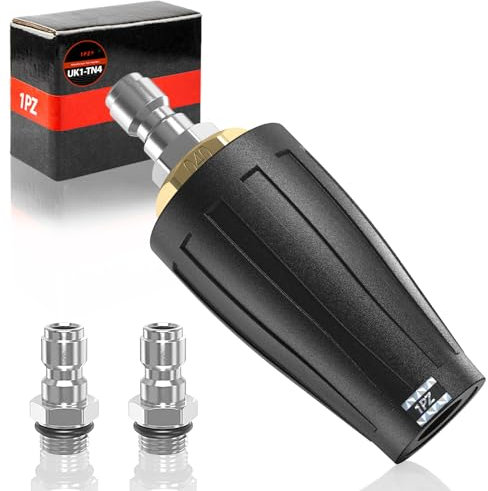 1PZ FR1-TN4 Buse turbo rotative avec deux embouts de 1/4＂4000PSI Nettoyeurs haute-pression Connexion rapide Pour le nettoyage de voiture et de jardin