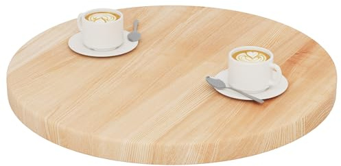 LAMO Manufaktur Tischplatte rund 60 cm aus Naturholz | Holzplatte für Couchtisch, Stehtisch, Bartisch | Stärke: 40 mm | Farbe: Natur