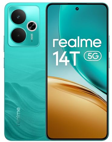 realme 14T 5G Smartphone 8+256GB Teléfono Móvil 5G, Batería 5260mAh 45W SuperVOOC, Dimensity 6300, Pantalla AMOLED 120Hz, Cámara 50MP, IP69, Verde