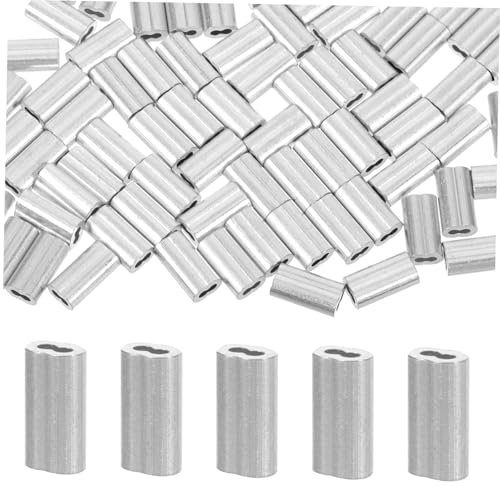 Cabilock Manguitos Prensado Cables 100 Pcs Cable De Acero Aluminio 8 Forma Abrazadera