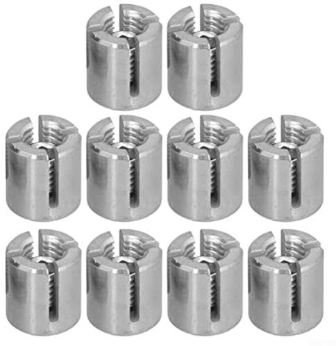 10 abrazaderas de cable cruzado de acero inoxidable, abrazadera cruzada de cuerda de alambre de 2 mm para barandilla de cable, clip de enrejado de cuerda de alambre de grado marino para sistema de