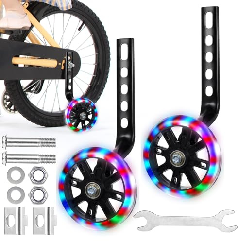Stabilisateur Roues de Vélo, Roues Stabilisatrices pour Vélos de 12, 14, 16, 18 et 20 pouces, kit d'accessoires inclus