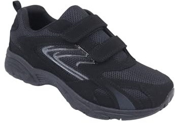 Chums Ladies Touch and Close Wide EE Fit Trainer with Cushioned Ankle Collar, Adjustable Touch Fastening & Sturdy Outdoor Sole Black 5