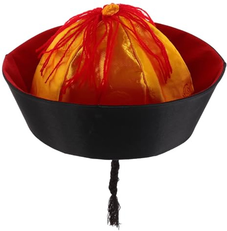 ROMISBABA Sombrero Tradicional Chino Fieltro y Lana Peinada con Trenza para Cosplay Diseño Versátil de Coleta Adecuado para Presentaciones en Escenario 10 Años