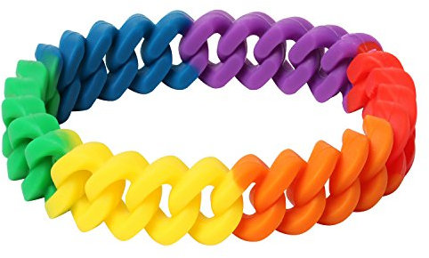 TRIXES LGBTQ Pride Armband - Regenbogen-Accessoire - Silikonarmband für Pride Festivals - Rainbow - Stolzmarsch - Stolze Mode - Dehnbar für alle - Pride-Partykleidung