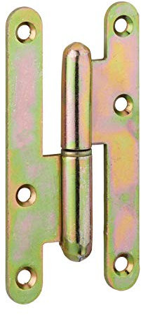 THIRARD - Cerniera di Parigi per Porta d'Ingresso e Interna - Acciaio Zincato - Sinistra - Fissaggio 3 o 4 Fori - Installazione Facile - 110 x 55 mm - Giallo/Dorato