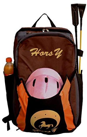 TentHome - Bolsa de equitación para zapatos profesional con compartimento para casco, mochila para padres y niños, para casco, botas de equitación, marrón, Pour adolescent / adulte