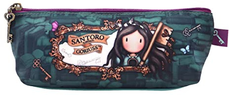 Trousse d'écolier Gorjuss Curiosity Gris Vert (22.3 x 8.8 x 5.7 cm)