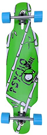 Longboard Completo Freestyle y Freeride de 36 Pulgadas = 92 centímetros + Carving y Cruising por Ciudad rápido y Ligero - Longboarding Principiantes Green Psych
