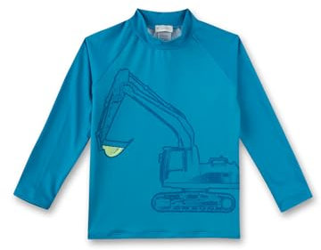Sanetta Kinder UV Shirt blau Bagger | Praktisches und schützendes Badeshirt aus recyceltem Polyester für Jungen. Bademode für Kinder 098