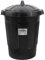 Vivo Technologies 80L Black Plastic Extra Large Dustbin,Round Rubbish Bin With Lockable Lid,Refuse Bin Ideal for Outdoor Rubbish Animal Feed