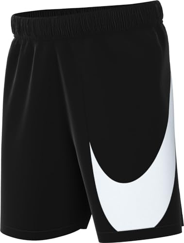 Nike Boy's Pantaloncini B Nk DF Multi+ Swoosh Short, Black/White/Black, FV0269-010, L