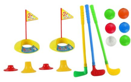 Luwecf Kinder Golfset für Anfänger, Golfschläger Set für Die Kleinen, 17Stk