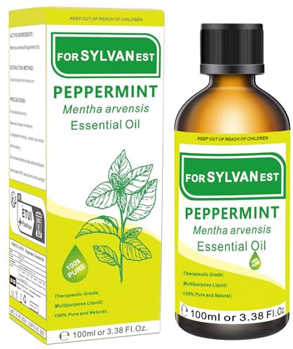 FORSYLVANEST Aceite Esencial de Menta 100ML 100% Puro Natural Aceite No Diluido para Aromaterapia, Masaje, SPA, Cuidado de la Piel, Cabello y Uñas, Baños, DIY (Menta)
