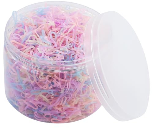 Mini Elastici in Colori Arcobaleno - 2500 Pezzi Morbidi e Trasparenti per Capelli - Piccoli Accessori per Intrecciare e Acconciare per Donne, Ragazze e Bambini